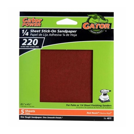 Gator Finishing 5PK 220G Sandpaper 4072